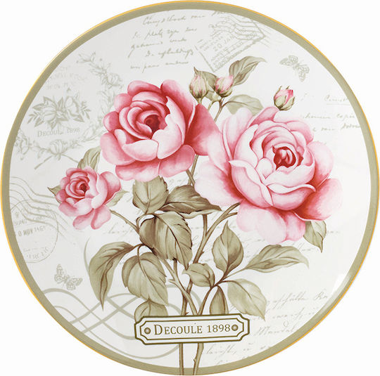 Karvounis Floral Paris Roses Чиния Пустинята от Порцелан Многоцветен с Диаметър 20.5см 6бр