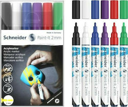 Schneider Paint--It 310 Acrylic Markers 2mm Multicolour 6pcs