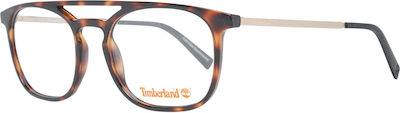 Timberland Plastic Eyeglass Frame Brown Tortoise TB1635 052