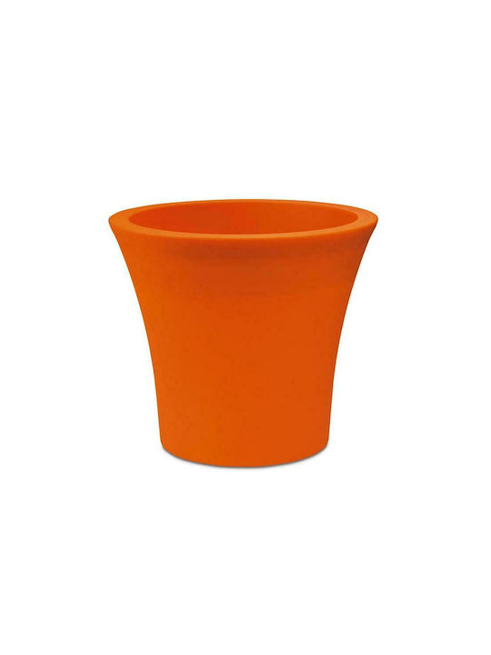 Plastona City 35 με Ρόδες Flower Pot with wheels 35x32cm in Orange Color 10.11.0104