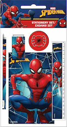 Gim Spiderman Kids Stationery Set with Pencil, Sharpener, Eraser, Notepad and Ruler