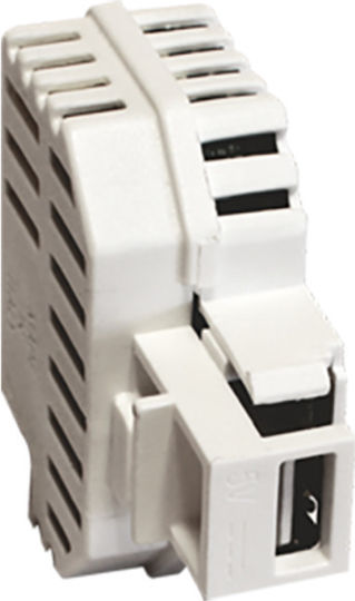 Aca Modys Χωνευτή Πρίζα με 1 Θύρα USB Λευκή