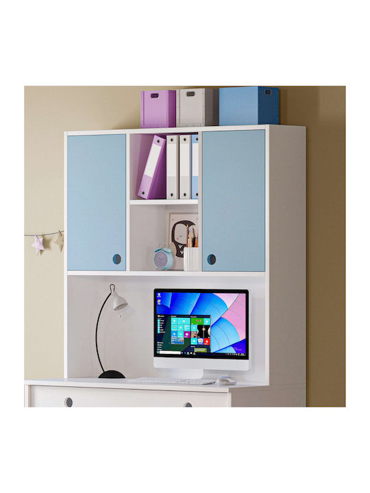 Kids Wooden Shelf Loft White 118x30x120cm
