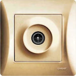 Lineme TV and Satellite Antenna Socket Terminal in Gold color 50-00117-9