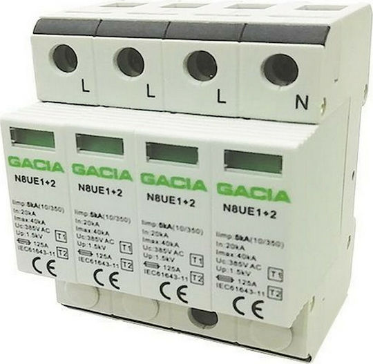 Gacia 4-Poles Inspired T1 / T2 Panel Lightning Protection 40kA Τριφασικό 385V