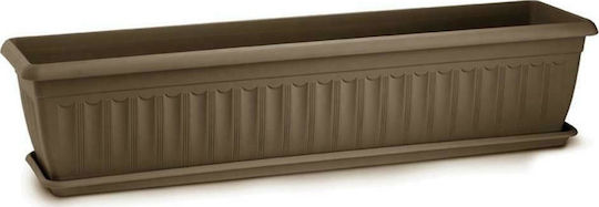 Atmosphera Corfu Planter Box Plastic Brown 80x19x17.5cm.