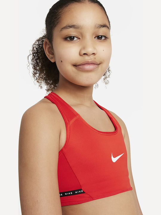 Nike Swoosh Παιδικό Μπουστάκι Dri-Fit Κόκκινο