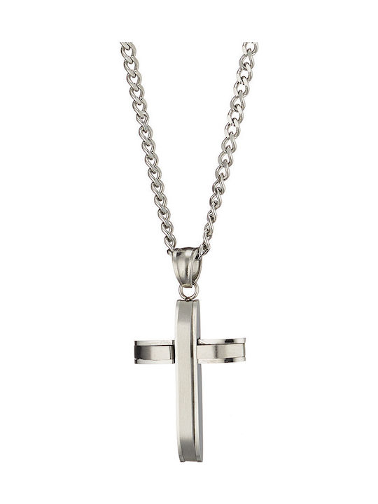 Visetti Herren Kreuz aus Stahl mit Kette