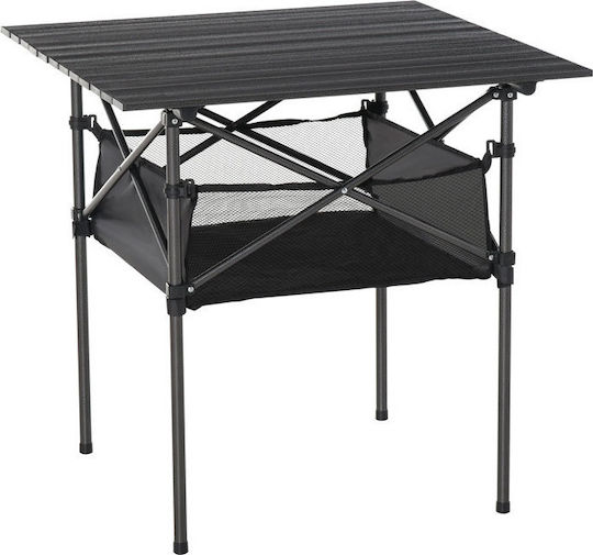 Outsunny Τραπέζι Μεταλλικό για Camping Πτυσσόμενο 70x70x69cm Μαύρο