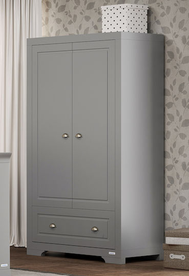 York Two Door Wardrobe with 1 Drawer Grey 100x54x179cm