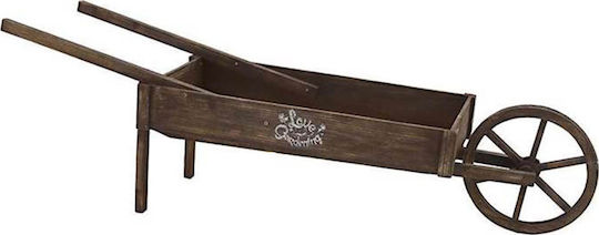 Rectangular Central Coffee Table Made of Solid Wood with Wheels Brown M190xW53xH45cm