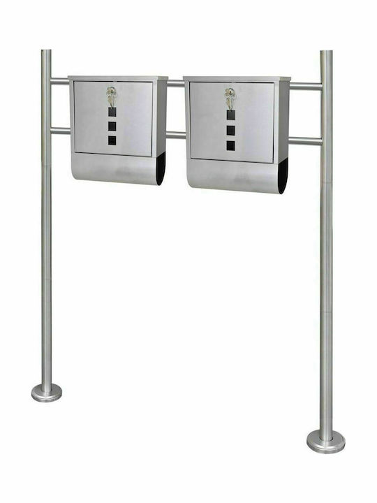 vidaXL Outdoor Mailbox Inox in Silver Color 31x10.5x33.5cm