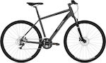 Ideal Crossmo 28" 2021 Μαύρο Ποδήλατο Trekking με 24 Ταχύτητες και Υδραυλικά Δισκόφρενα