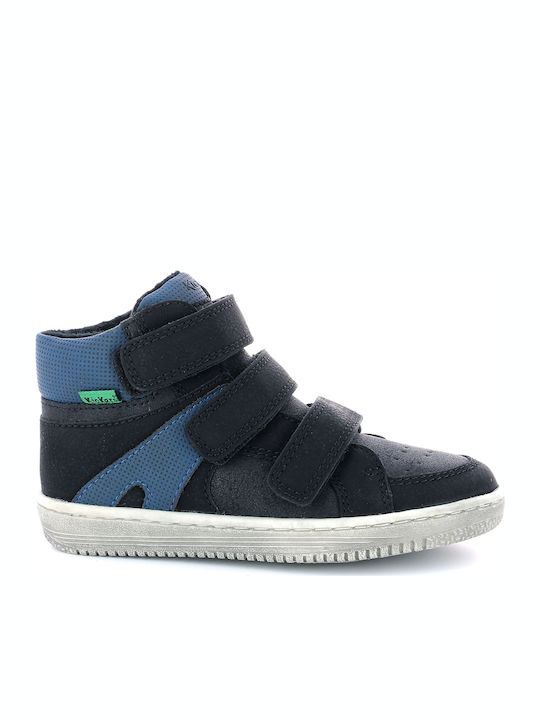 Lohan Παιδικά Sneakers High Ανατομικά με Σκρατς Navy Μπλε