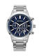 Mini Focus Men's Watch 46mm Battery with Silver Metal Bracelet