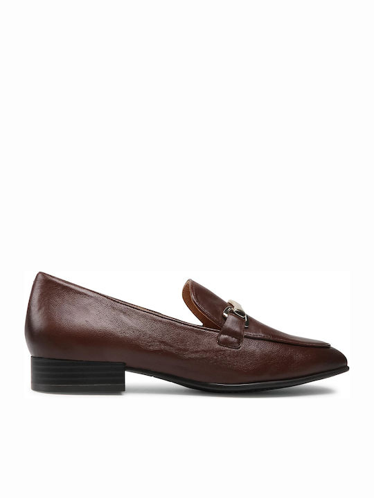 Caprice Δερμάτινα Γυναικεία Loafers σε Καφέ Χρώμα