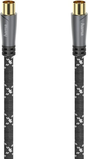 HAMA Cablu Antenă Coaxial de sex masculin - Coaxial de sex feminin Negru 3m (00205071)