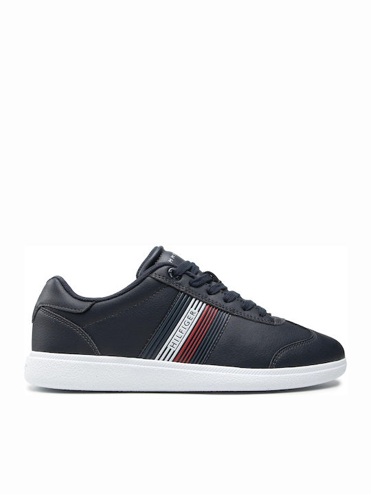 Tommy Hilfiger Core Corporate Leather Cupsole Ανδρικά Sneakers Navy Μπλε