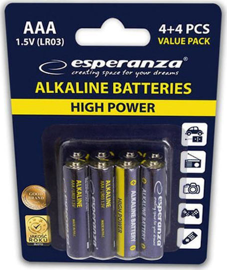 Esperanza Алкални Батерии AAA 1.5V 8бр EZB104