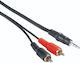 HAMA Καλώδιο Ήχου 3.5mm male - RCA male Μαύρο 5m 00205107