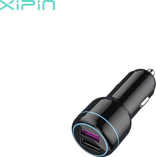 Φορτιστής Αυτοκινήτου Μαύρος XIPIN QC3 5A με Θύρες: 2xUSB Μαύρος
