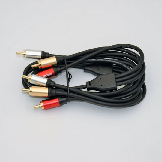 Andowl Кабел RCA мъжки - RCA мъжки 1.8м SO-QY-AV01