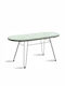 Naoki Sitting Room Outdoor Table with Glass Surface and Metal Frame Black - Grey 100x45x46cm