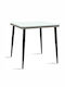 Naoki Outdoor Dinner Free Standing Table with Glass Surface and Metal Frame Black - Grey 80x80x78cm