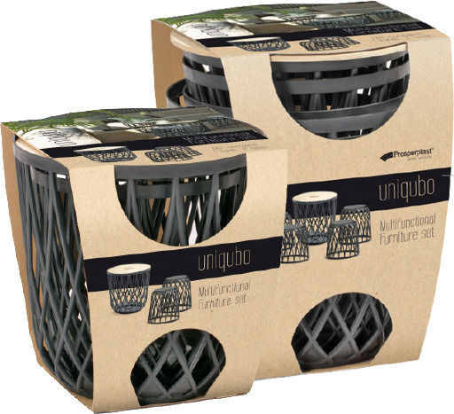 Prosperplast Plastic Storage Basket with Lid Unicubo Black 3pcs IKUBS3S449