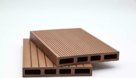 Newplan Umzäunung Deck für den Garten Hellbraun aus WPC 360x14x2cm 1Stück Brown