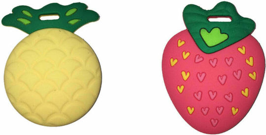 Baby to Love Silli Chews Teething Ring Silicone for 3 m+ Red / Yellow 2 Pieces