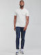 502 Men's Cropped Jeans Pants with Regular Straight Fit Navy Blue