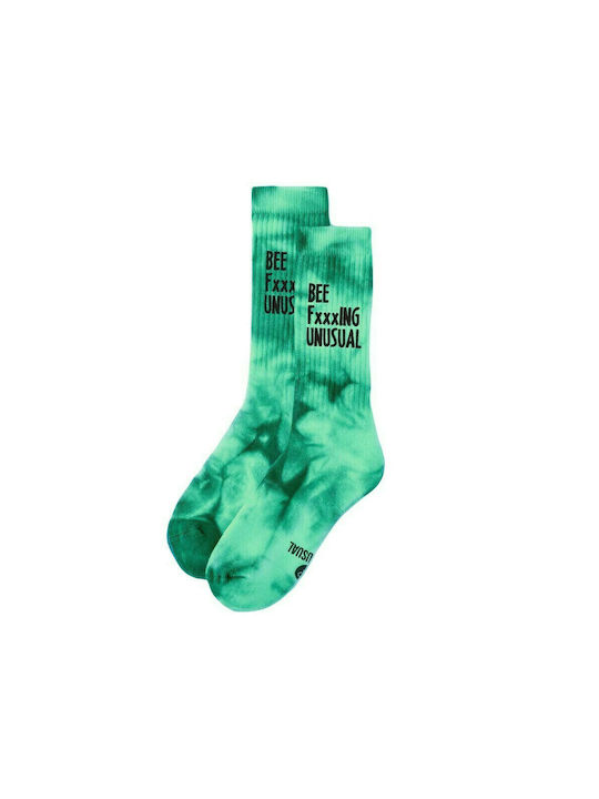 Bee. Unusual. Tie Dye Men's Socks Green