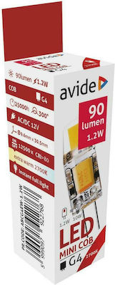 Avide ABCG4EW-1.2W LED Lampen für Fassung G4 Warmes Weiß 90lm 1Stück 15.001.0225