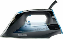 Black & Decker BXIR2401E ES9180110B Steam Iron 2400W with Ceramic Plate and Continuous Steam Supply 45g/min