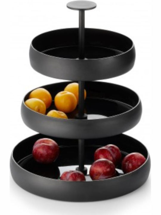 Philippi Metallic Dessert Tower Stand with 3 Tiers Black Ø30.5cmxY38cm