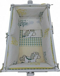 Beboulino Baby Cradle Bedding Set Horse 6pcs White