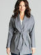 Lenitif L074 Lang Damen Leder Mittellang Blazer Gray