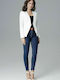 Lenitif L022 Women's Waisted Blazer Ecru