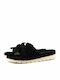 1666-M24 Women's Flat Sandals in Black Color