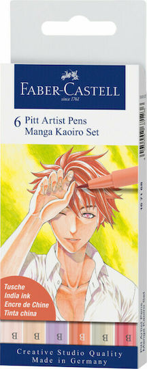 Faber-Castell Pitt Artist Μαρκαδόροι Σχεδίου 1.5mm Σετ 6 χρώματα