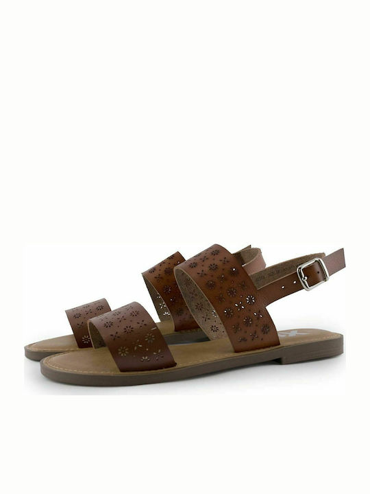 Xti Women's Flat Sandals in Tabac Brown Color