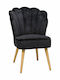 Queen Dining Room Velvet Chair Black 58x55x82cm