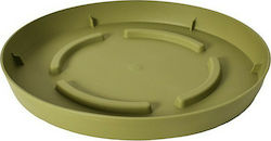 Plastona 10.01.00D23OG Round Plate Pot Green 23x23cm