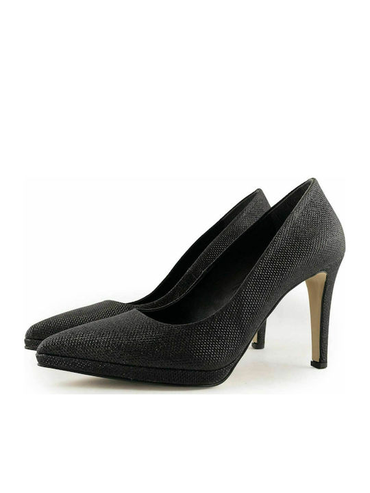 Stefania Pointed Toe Stiletto Black High Heels 1750 Gl