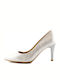 Patricia Miller Leather Pointed Toe Silver Heels 1300