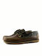 Romeo Gigli 104 Men's Leather Boat Shoes Tabac Brown