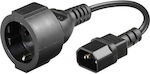 Well Schuko - IEC C14 Cable 0.15m Black (IEC-CCE-0.23-WL)