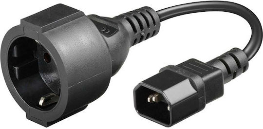 Well Schuko - IEC C14 Cablu 0.15m Negru (IEC-CCE-0.23-WL)
