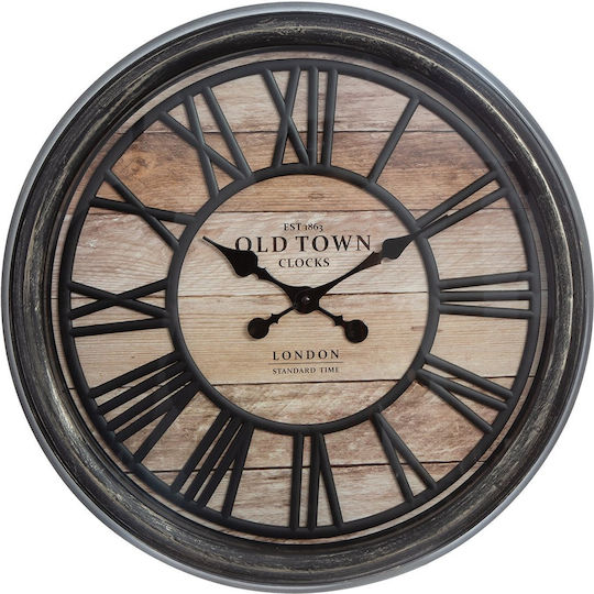 Atmosphera Pendule Plast Relief Antique Wall Clock Plastic Black Ø49cm